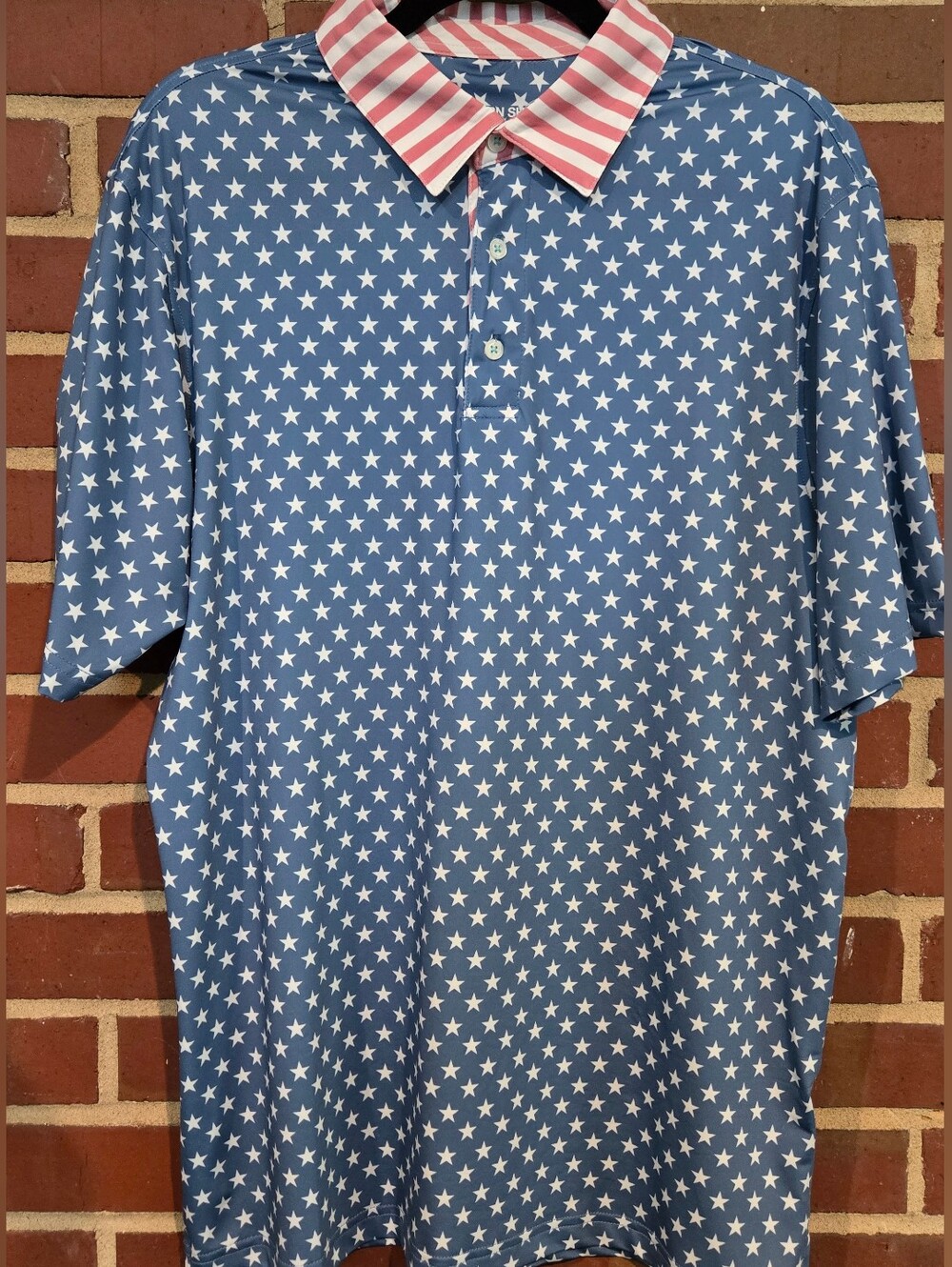 Southern Shirt Patriotic Stars & Stripes Performance Polo Men’s Medium USA Golf